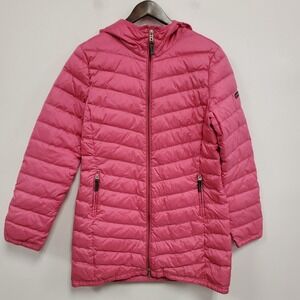 Fire Ice Individual Womens Full Zip Down Puffer Jacket Size 10 Pink Packable